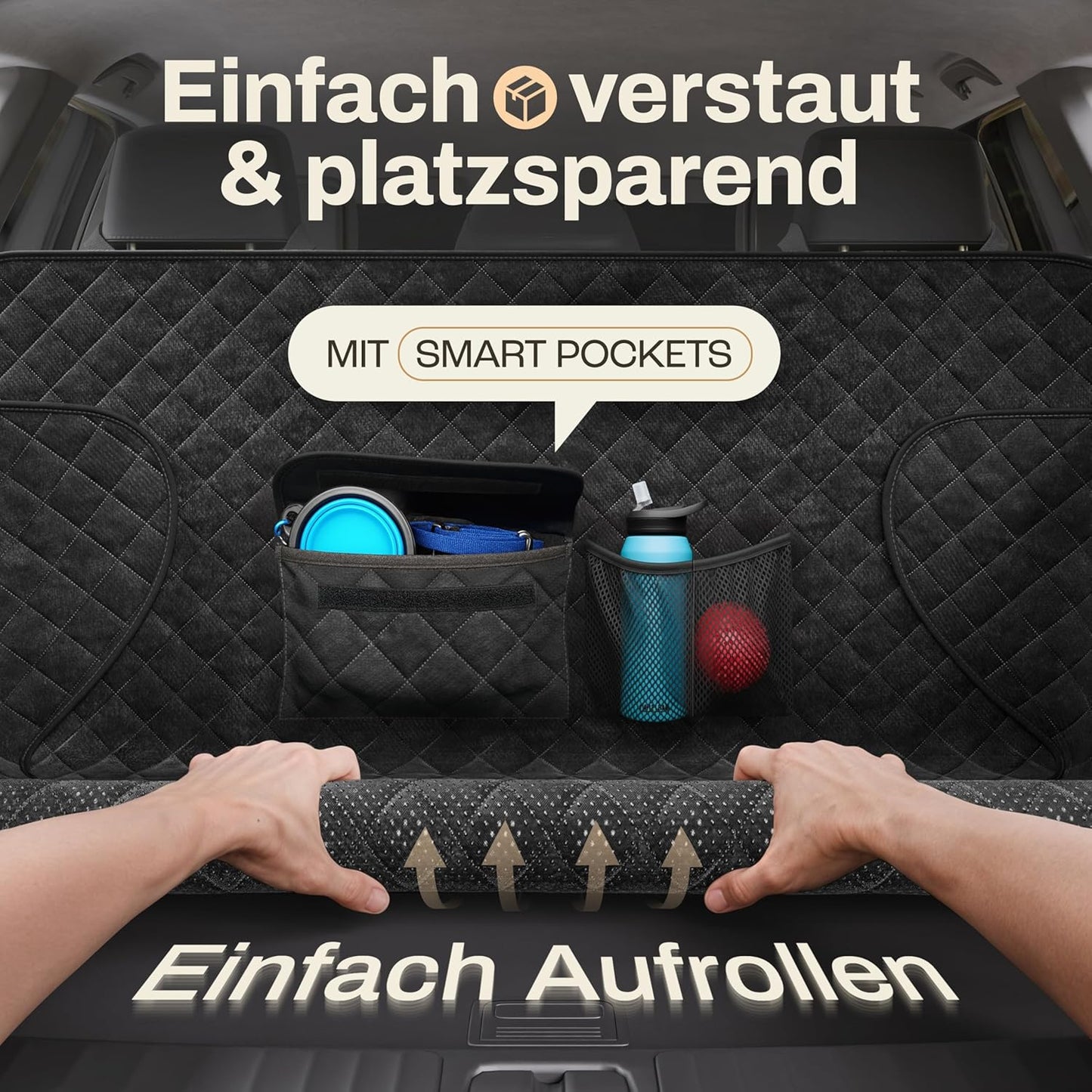 HELDENWERK Stiefelschutz für Hunde - wasserdicht & kratzfest - mit Seiten- und Stoßschutz - universell passend - hochwertig gepolstert - schwarz