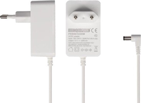 HQ-Power Universalnetzteil, für IT-Geräte, 12 VDC, 2 A, 24 W, 5,5 x 2,1 mm DC-Stecker, weiß