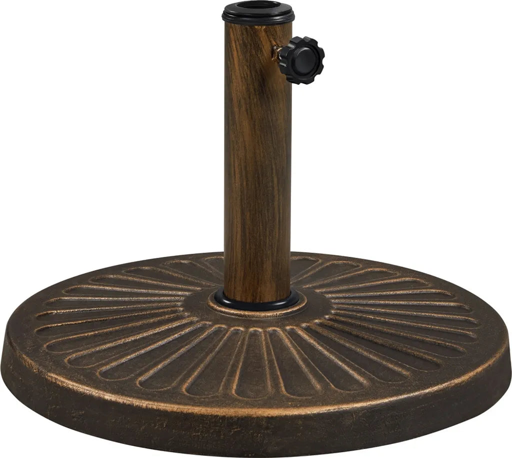 Yaheetech Sonnenschirmständer 10 kg, Ø 46 cm – Bronze – Runder Sonnenschirmständer für Sonnenschirmstangen mit Ø 38/48 mm