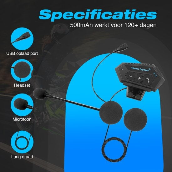 GarpexÂ¬Ã† Motorradhelm-Headset - Bluetooth - Gegensprechanlage - Kommunikation - Lautsprecher - Freisprecheinrichtung - Einfach zu bedienen