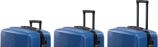 Milanoro Kofferset 3-teilig - Leichtes Polypropylen - Blau - 360° Räder & TSA-Schloss