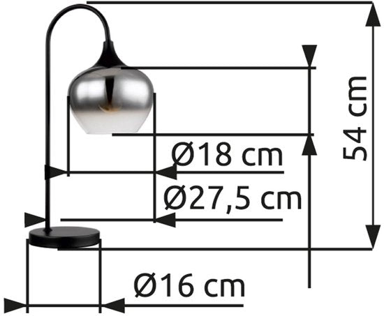 Globo Tischleuchte Maxy - schwarz - Metall - 15548T