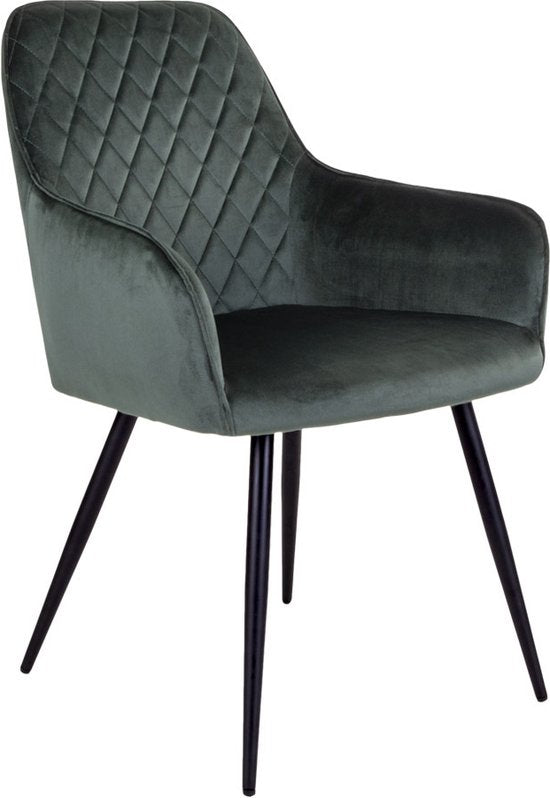 House Nordic Harbo Esszimmerstuhl Samt Grün - 2er Set