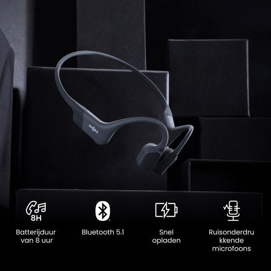 Shokz OpenRun USB-C Open-Ear-Sportkopfhörer – Knochenleitung – Kabellos – IP67 – Schwarz