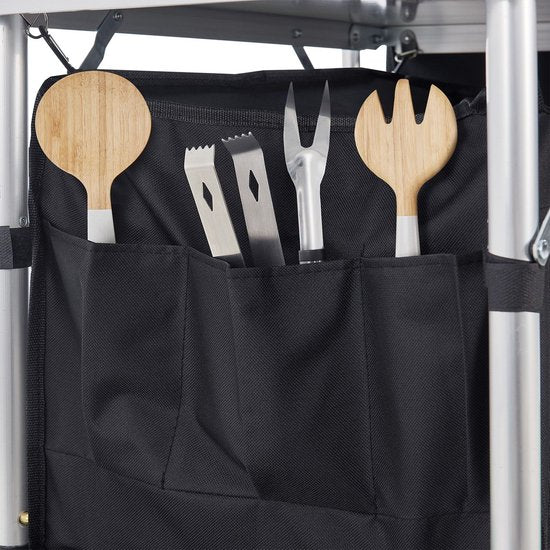 Große zusammenklappbare Campingküche Garda - 175 x 40 x 111 cm - Schwarz