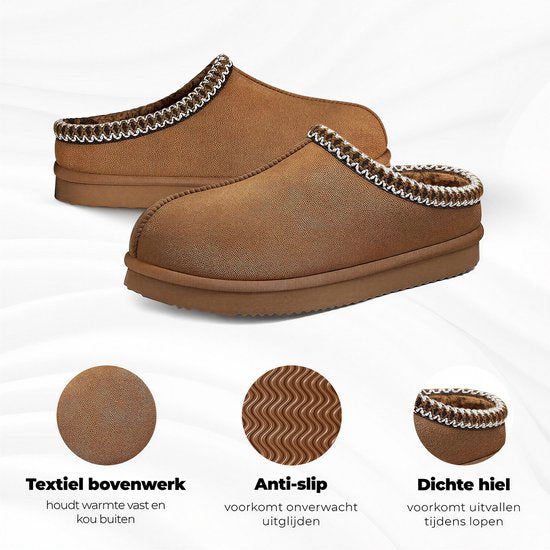 Hausschuhe für Damen – Pantoffeln – Größe 42/43 – Chestnut – Rutschfest – Comfeet
