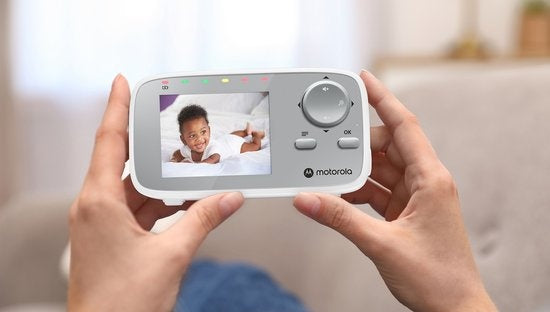 Motorola Babyphone für Kinderzimmer - VM482 - Babyphone mit Kamera - Infrarot-Nachtsicht - Digitaler Zoom - Temperaturüberwachung - Weiß