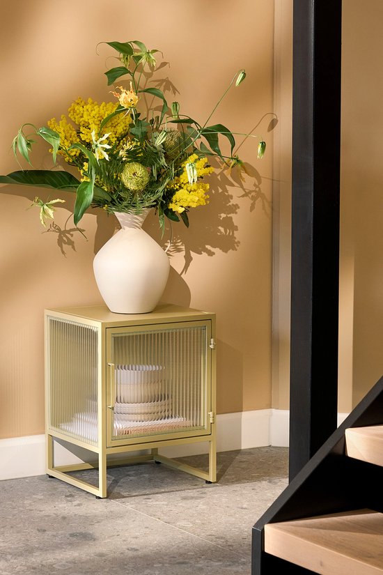 Mica Decorations Clifton Aufbewahrungsschrank mit Türen - L38 x B35 x H50 cm - Metall - Beige