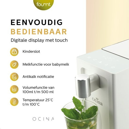 Ocina - Heißwasserspender - mit Digitalanzeige - Luxus-Wasserkocher - 3 Liter - Weiß