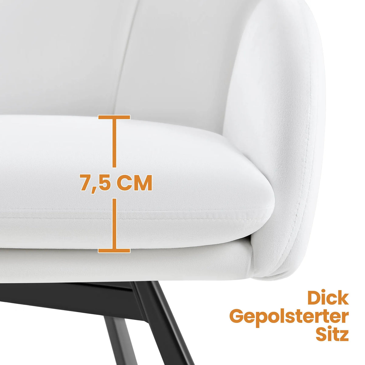 Yaheetech Drehstuhl Floral - Mit 360°-Drehmechanismus und abnehmbarem Sitzkissen und X-förmigem Metallgestell - Für Schlafzimmer und Home Office - Weißer Bouclé und Metall - 57 x 61 x 75 cm