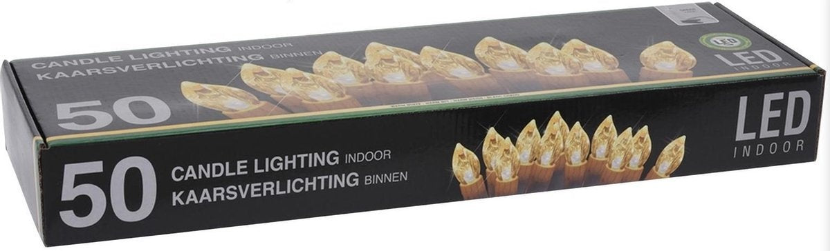 Home & Styling LED Kerzenlichter Lichterkette - 12,2 m - 150 LED - Timer - IP44 - Creme