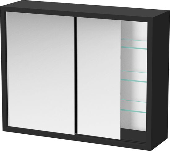 Medizinschrank - Spiegelschrank über dem Waschbecken Bad WC - Schiebetüren - 50 x 40 x 14 cm