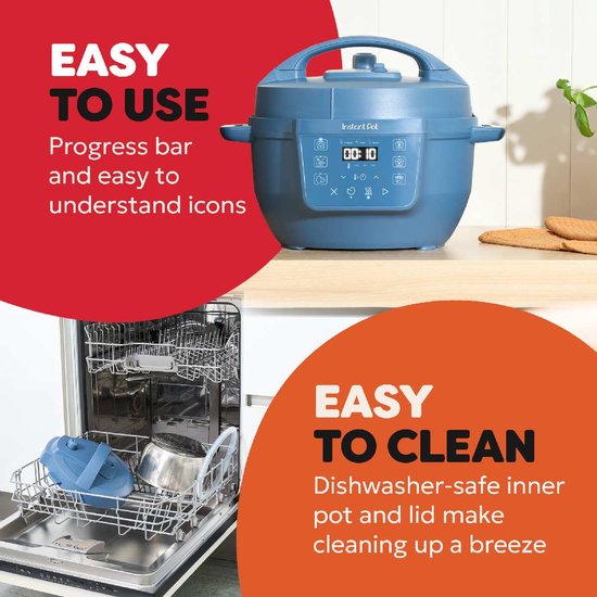 Instant Pot Classic Mini 3,8 l Multikocher „Daydream“ Blau – 7-in-1-Schnellkochtopf – Slow Cooker – Dampfgarer – Joghurtbereiter – Bis zu 4 Portionen – Kompaktes Design – Bis zu 70 % schnelleres Kochen