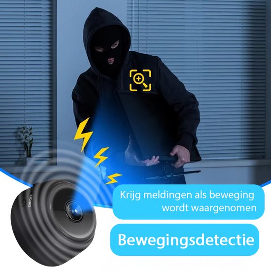 Tech Essentials Mini-Spionagekamera – 1080p – mit WLAN-App – Mikro-Überwachungskamera – für den Innenbereich – Spionage – Nannycam – Abhörgerät – Schwarz