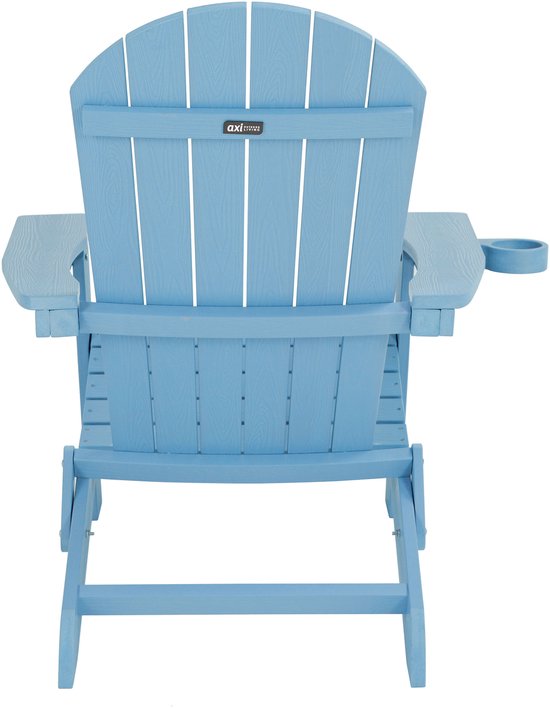 AXI Claire Adirondack Stuhl Blau – Loungesessel aus Kunststoff mit Armlehnen – Zusammenklappbar – Hohe Rückenlehne – Gartenstuhl – 84,5 x 77 x 95,5 cm – Langlebig und witterungsbeständig