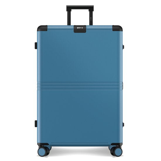 ONYX Hybrid Pro Check-in Koffer - Large 100 Liter - Recyceltes Polycarbonat und reißverschlussloses Design - Mit TSA-Schloss und Spinner-Rädern - Mit Laptopfach - Glacier Blue