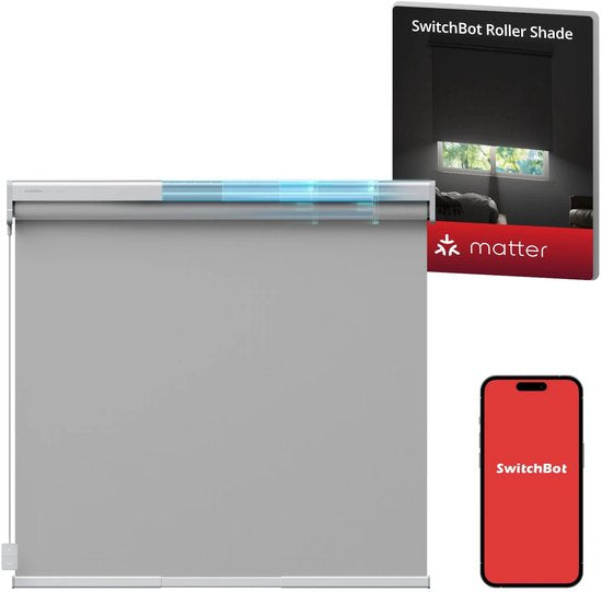 SwitchBot - Verstellbare intelligente Jalousien für alle Fenster - Groß / 110-140cm - Grau