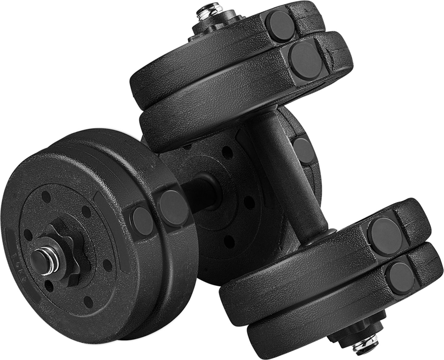 Yaheetech verstellbares Hantelset 2x 15 kg schwarz - 33,7 cm Langhantel - Ø30 mm Griff