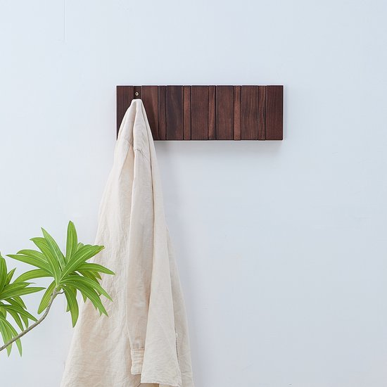 Urban State Piano Garderobe - dunkles Holz - Wandgarderobe - 6 Haken - Garderobe zum Aufhängen - Walnuss-Dekor