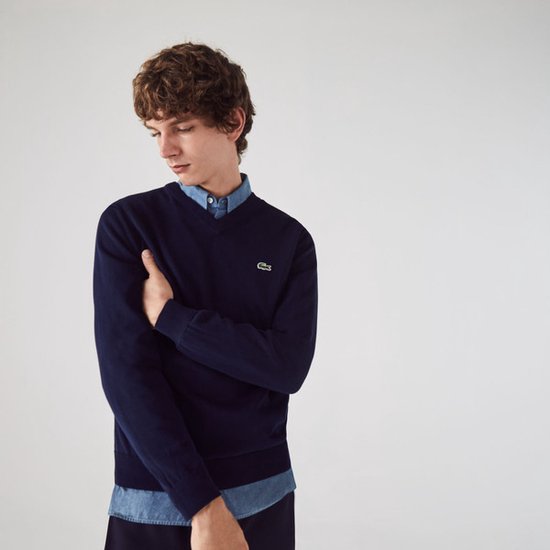 Lacoste Pullover mit V-Ausschnitt aus Bio-Baumwolle - Sporttrikots - Navy blau - Herren - Größe S