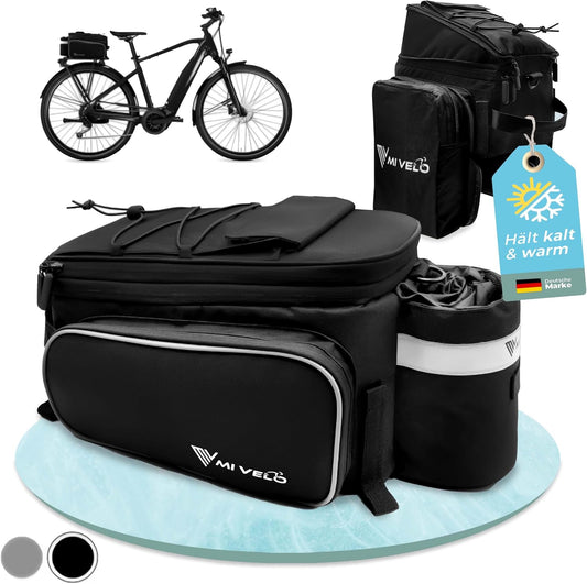 MIVELO Gepäckträgertasche - isoliert - bis zu 20L - wasserabweisend - 40 x 22 x 20 cm - Schwarz