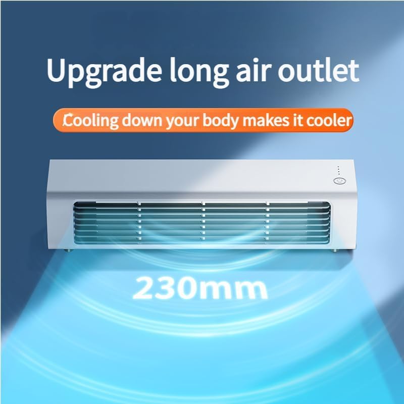 Breezmax Persönlicher Luftkühler – 360° tragbare Mini-Klimaanlage mit Fernbedienung – 4000 mAh, wiederaufladbar – 325 mm – Weiß