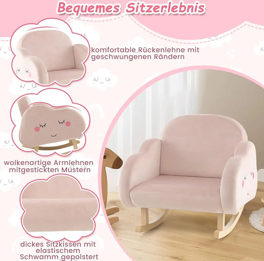 COSTWAY Kinderschaukelstuhl für Kleinkinder Rosa