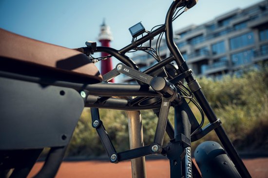 AXA Fold Ultra 90 ART 2 Faltschloss - Qualitätsgeprüftes Fahrradschloss - Premium-Schloss für Elektrofahrräder, Fatbikes und Bakfiets - Faltschloss mit Halterung und Schlüsseldienst - 90 cm