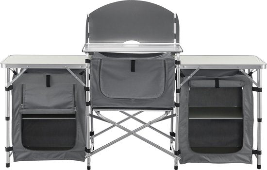 Große faltbare Campingküche Garda - 175 x 40 x 111 cm - Grau