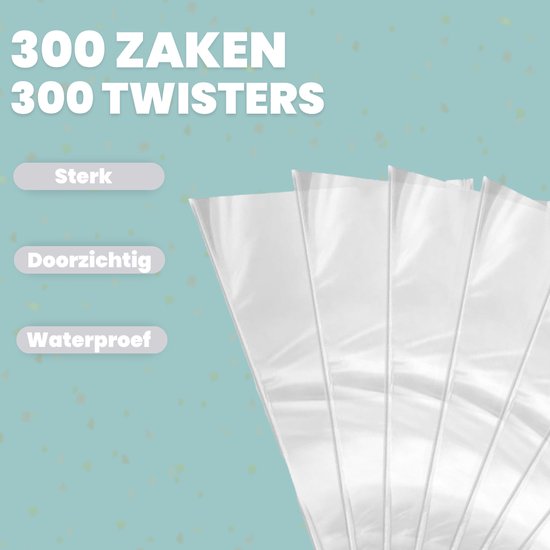 Feestio Partytüten Mix Set - 300 Stück - Bonbontüten - Leckerli-Tüten Kinderparty - Cellophantüten Transparent - Geschenktüten - Bonbontüte