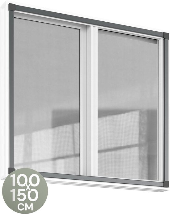 O'DADDY® Fenstergitter - 100x150 cm - Anpassungsfähiges Fliegengitter - Drahtgeflecht - Insektenschutzgitter - Einfach zu montieren - Schwarz