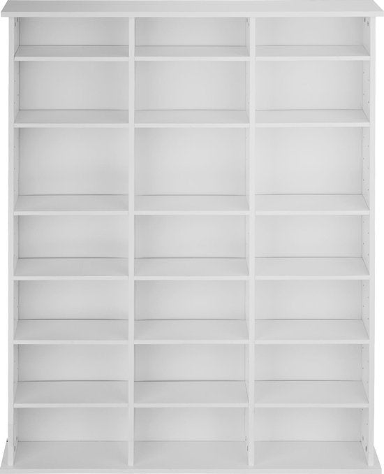 tectake - CD Schrank Bücherregal Stevie 105,5x19x136,5cm - weiß - 403618