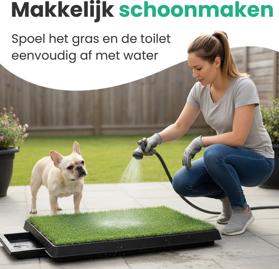 Pawesome – Hundetoilette aus Kunstrasen – Toilette für Hunde mit Rasenmatte – Welpenunterlagen – Trainingsunterlagen – Toilette für draußen – Stubenreinheitstraining – Inklusive 2 Rasenmatten