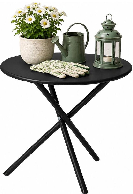 Ambiance Garten-Beistelltisch – schwarz – Metall – Durchmesser 48 cm – Höhe 48 cm – rund – Couchtisch