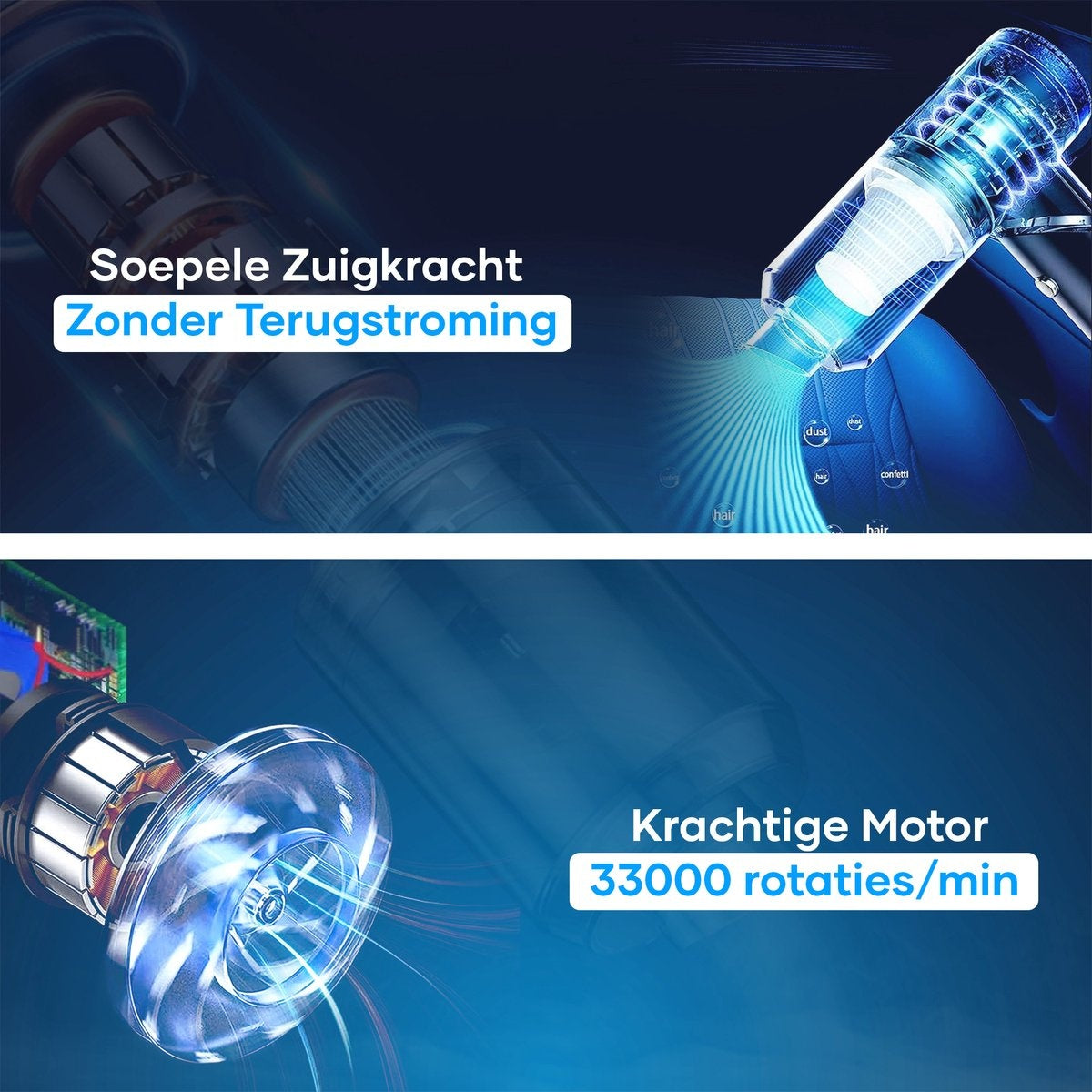 MATTI® - Autostaubsauger - Handstaubsauger - Mini-Staubsauger - Auto saugen - inkl. Blasfunktion