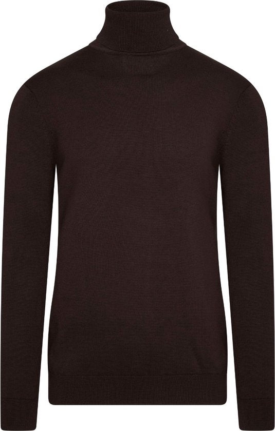 Cappuccino Italia – Herren-Pullover, Rollkragenpullover, Dunkelbraun – Braun – Größe XL