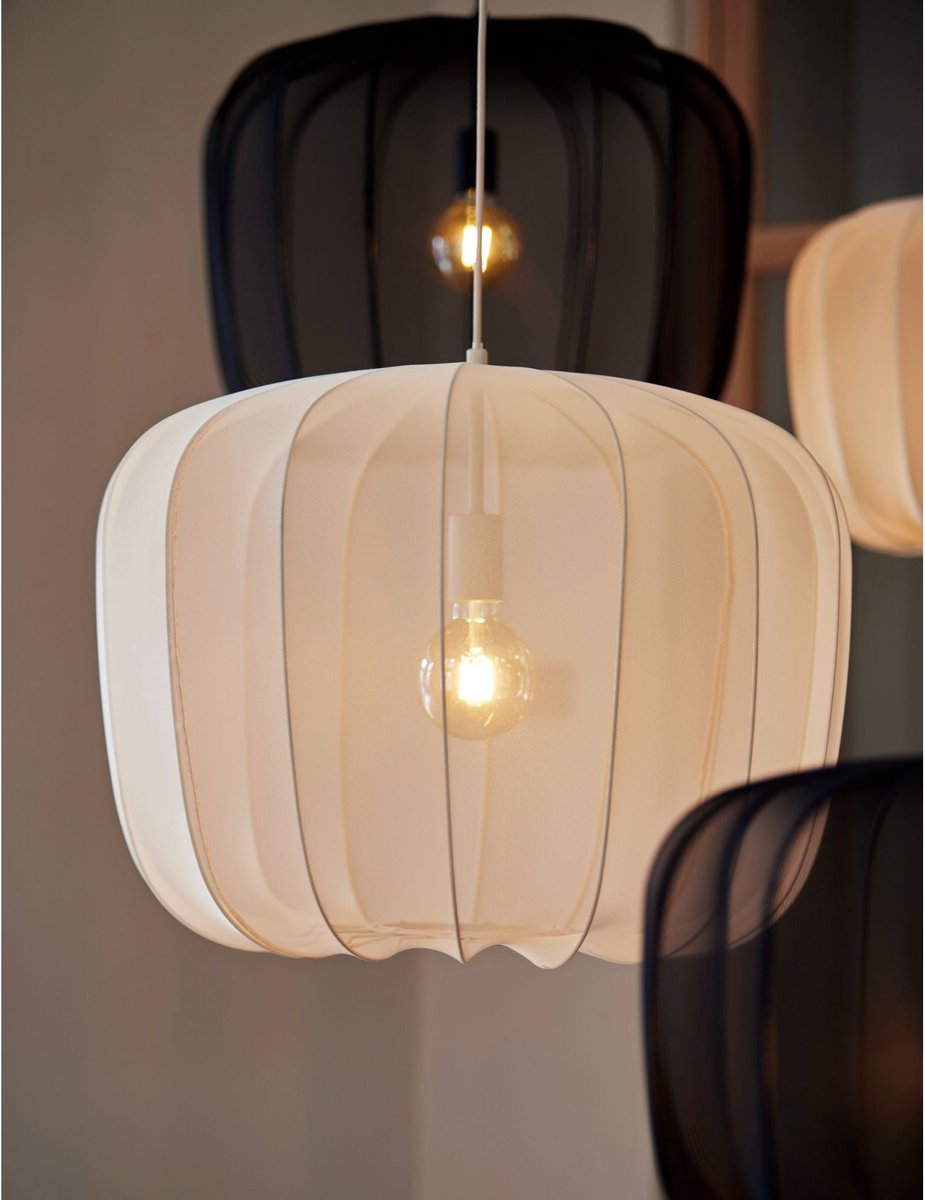 Licht & Wohnen Hängeleuchte Plumeria - Ø60 cm - E27 Fassung - Modernes Design - Sand Textil & Metall