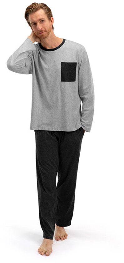 Milanoro - Schlafanzug aus Baumwolle für Männer - Blau - XXL