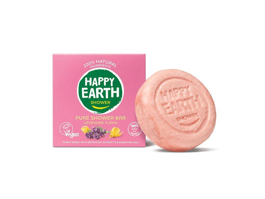 Happy Earth Duschseife „Natürlich“ – Lavendel & Ylang-Ylang – Vorteilspackung 6 x 90 Gramm