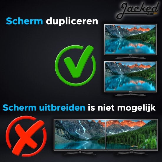 Jacked 2-Wege-HDMI-Splitter - Mit Buchse - HDMI-Umschalter 4K - Schwarz