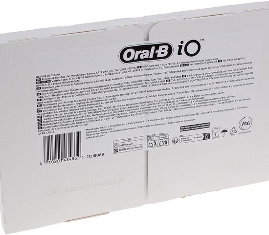 Oral-B iO Ultimate Clean Black – Aufsteckbürsten für Zahnbürste – 8er-Pack