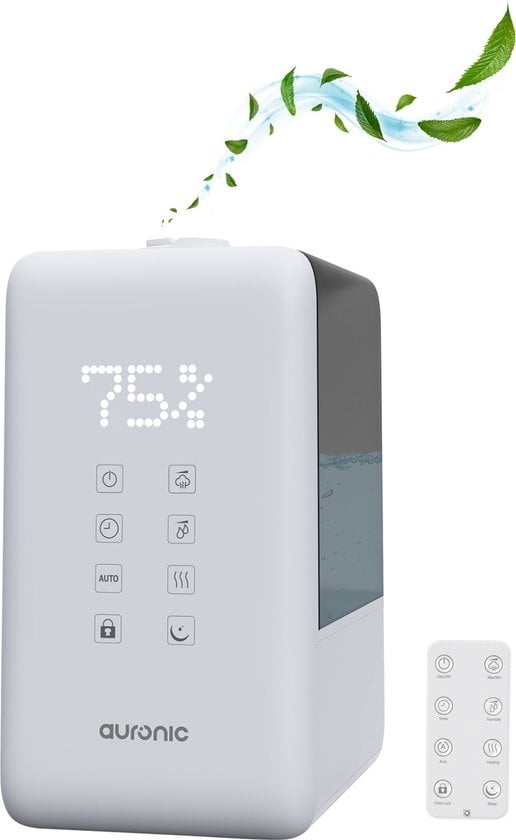 Auronic Luftbefeuchter - 3 Wärmestufen - 6L Tankkapazität - 70m2 - Wasserfilter inklusive - Weiß