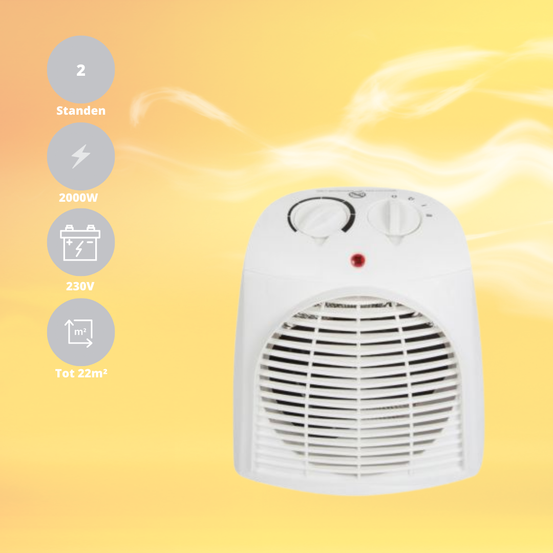 Perel Heizlüfter - 2000W - IP21 - bis zu 22 mÂ²,