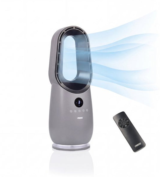 Princess blattloser Turmventilator – 60 W – Leistungsstarker und leiser blattloser Ventilator mit Fernbedienung, Timer und LED-Anzeige – 75°-Oszillation – 3 Geschwindigkeitsstufen – 351582