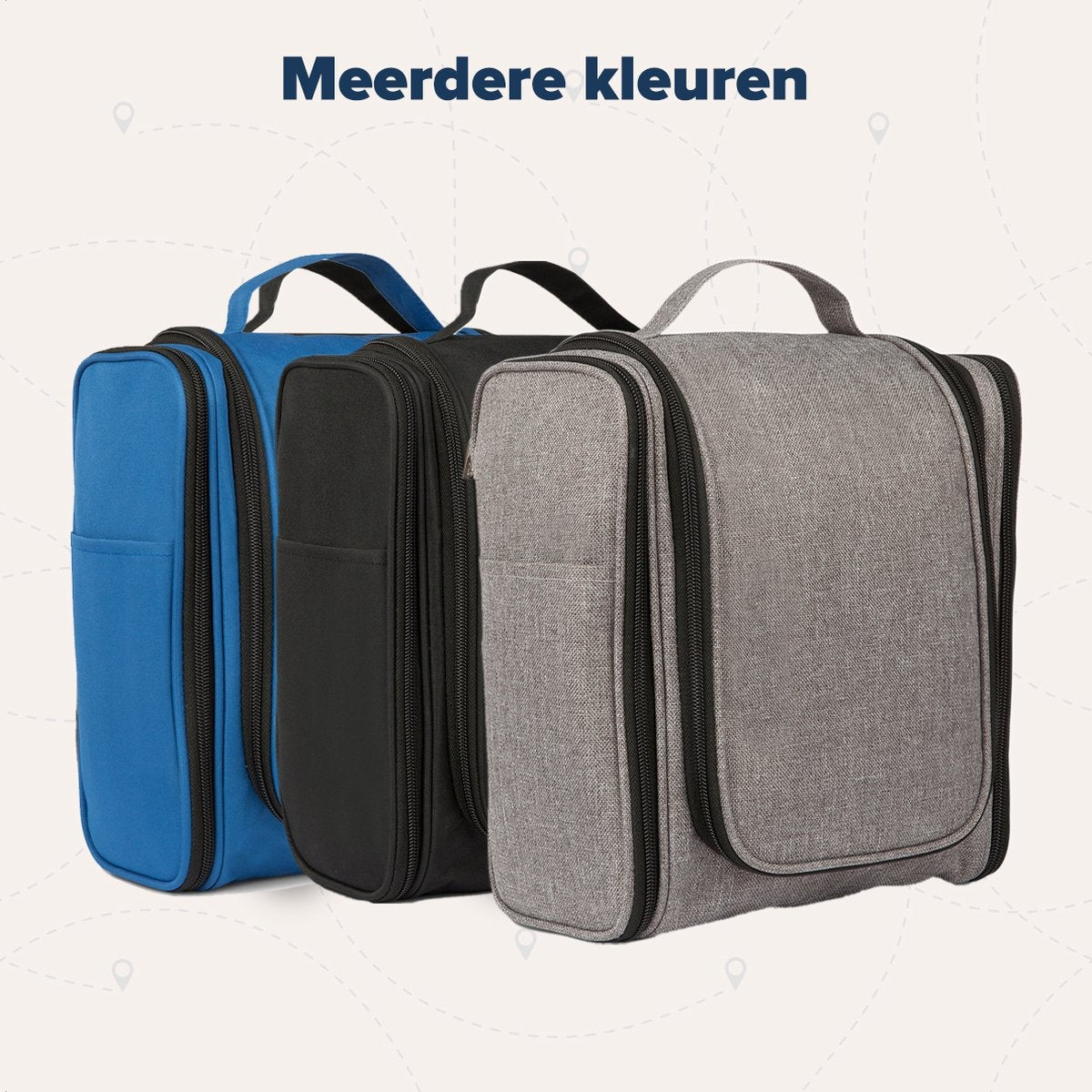TRVLMORE Kulturtasche XL - Hängend mit Haken - Grau