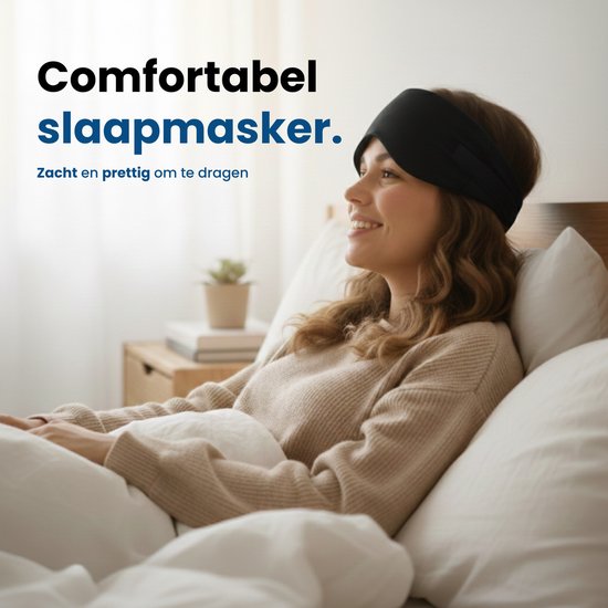 PurelyGoods® Schlafmaske – Augenmaske – Lichtundurchlässig – Für Männer und Frauen – Baumwolle – Schwarz