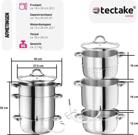 tectake Dampf-Extraktor - Ã˜ 26 cm - Edelstahl - Induktion