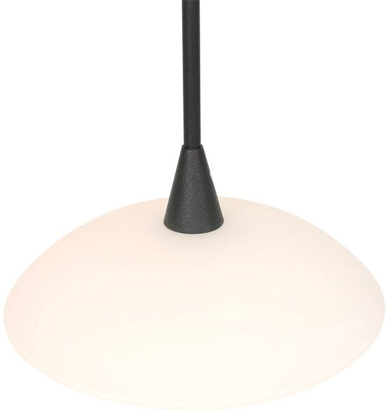 Hängeleuchte „Tallerken“ 2654ZW Schwarz – Modern, höhenverstellbar, Material: Glas und Metall, für den Innenbereich, Steinhauer