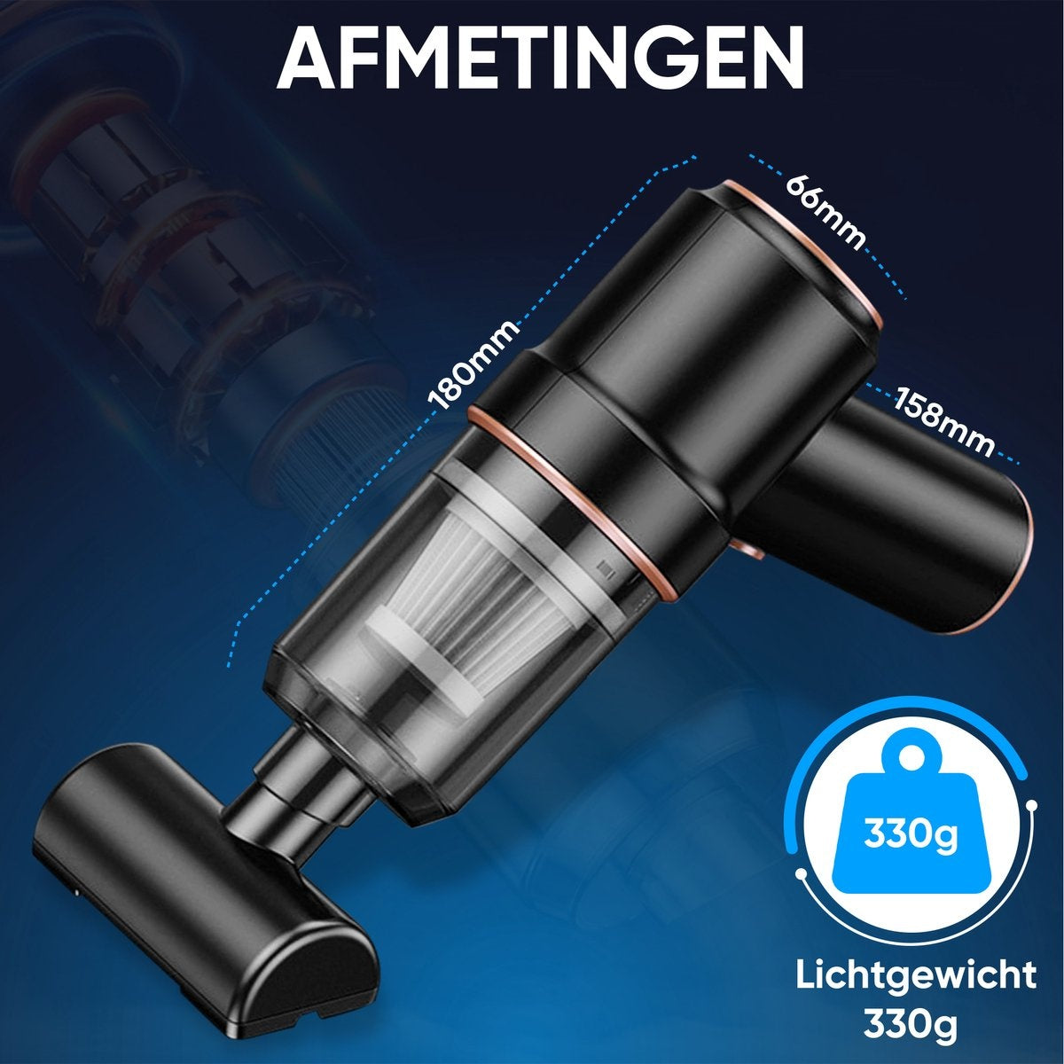 MATTI® - Autostaubsauger - Handstaubsauger - Mini-Staubsauger - Auto saugen - inkl. Blasfunktion