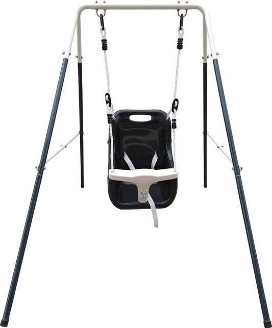 AXI Metall-Babyschaukel mit Sitz, anthrazit/creme – Freistehendes Schaukelset für drinnen und draußen
